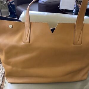 Vince mustard yellow leather tote